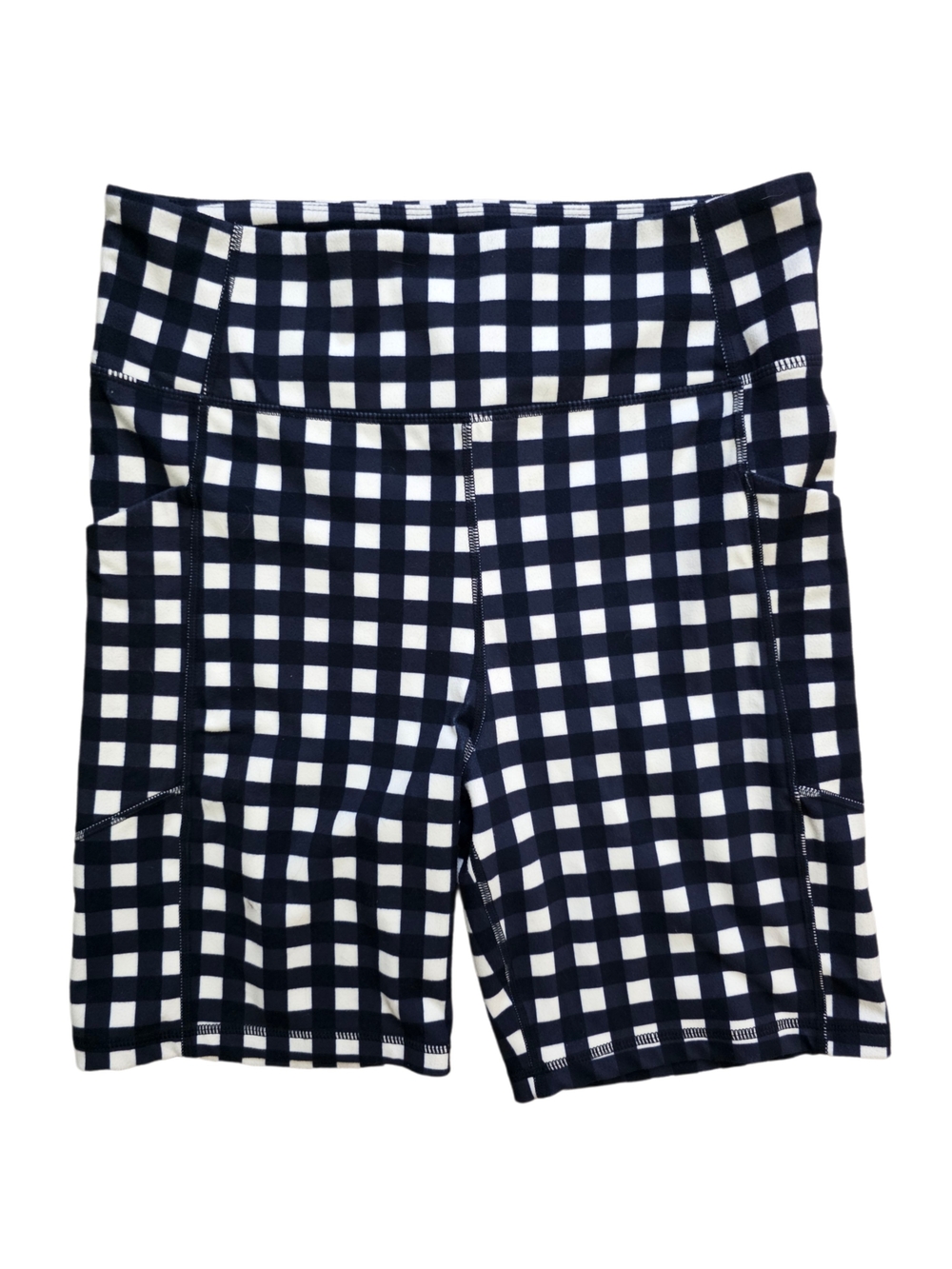 Tuckernuck Sport Navy Check Trellis Compression Bike Shorts Size Medium